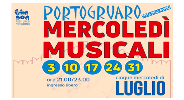 Mercoledì Musicali a Portogruaro: 03.07 - 31.07.2024