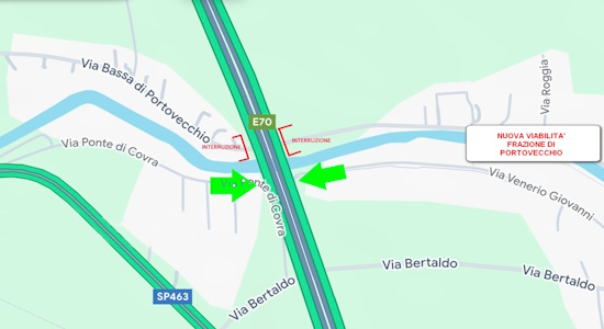 Apertura nuovo sottopasso via Ponte di Covra e chiusura sottopasso via Bassa di Portovecchio