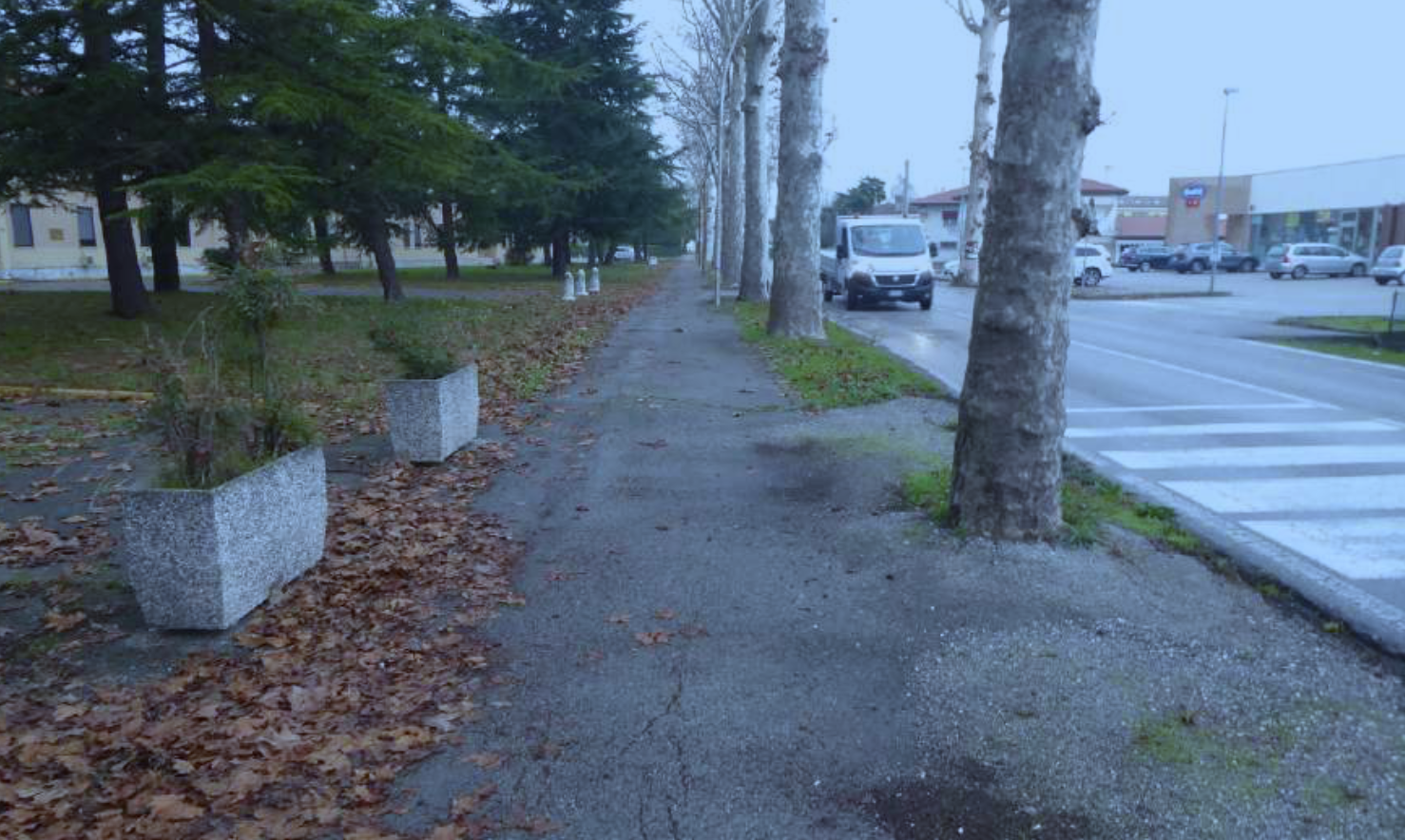 Tratto pedonale di viale Trieste e sottopasso a Lison