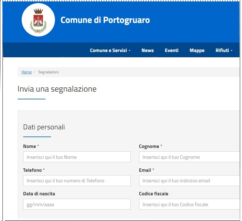 Portogruaro - Invia una segnalazione 