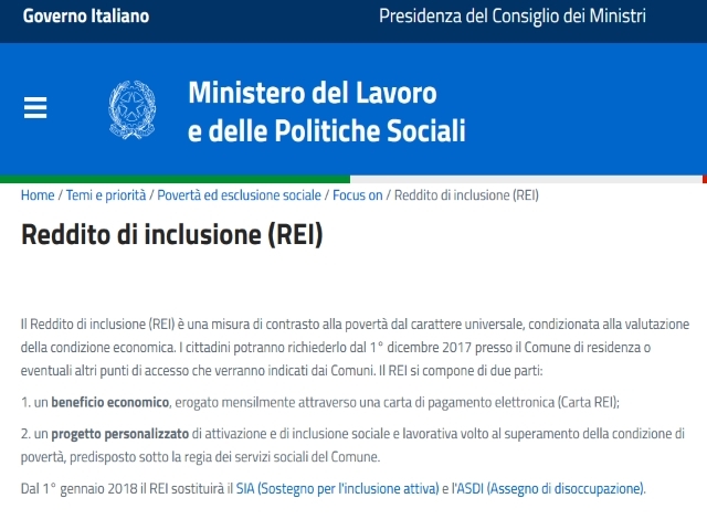 Reddito di inclusione (REI)