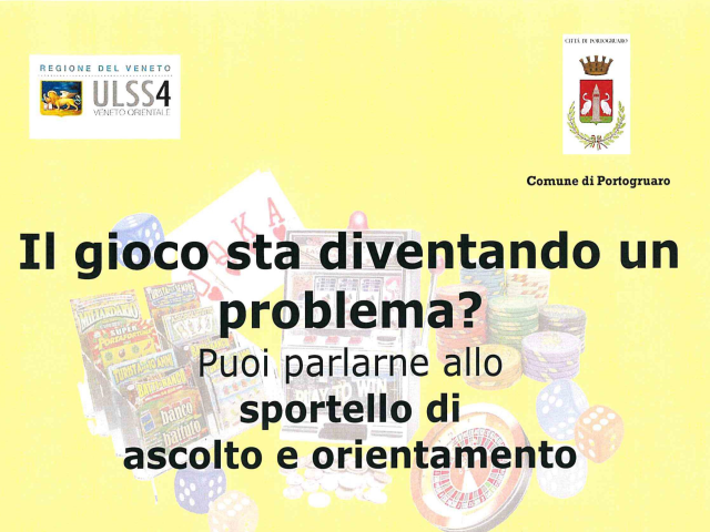Sportello ascolto gioco di azzardo in Municipio
